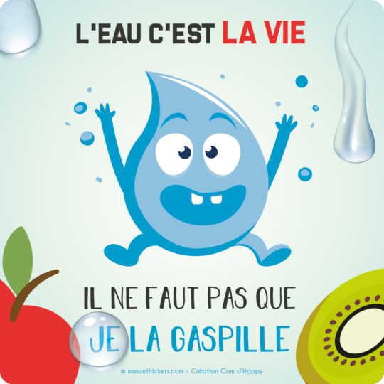 Stickers des gestes écoresponsables - L'eau c'est la vie