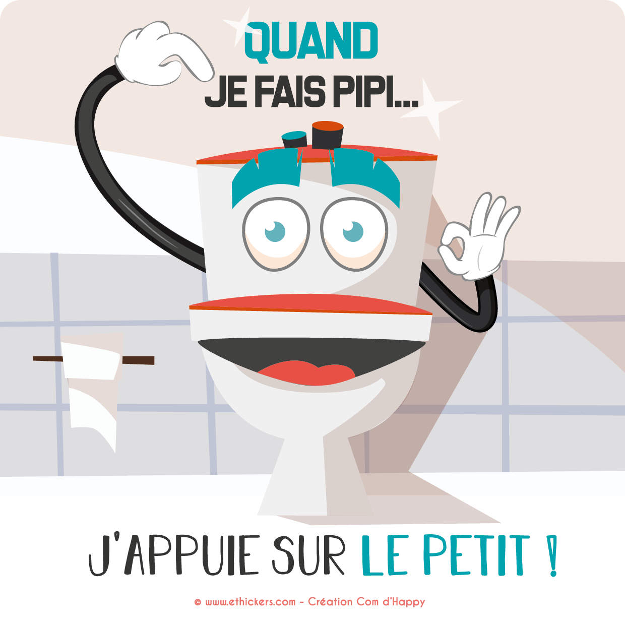 Stickers des gestes écoresponsables - J'appuie sur le petit