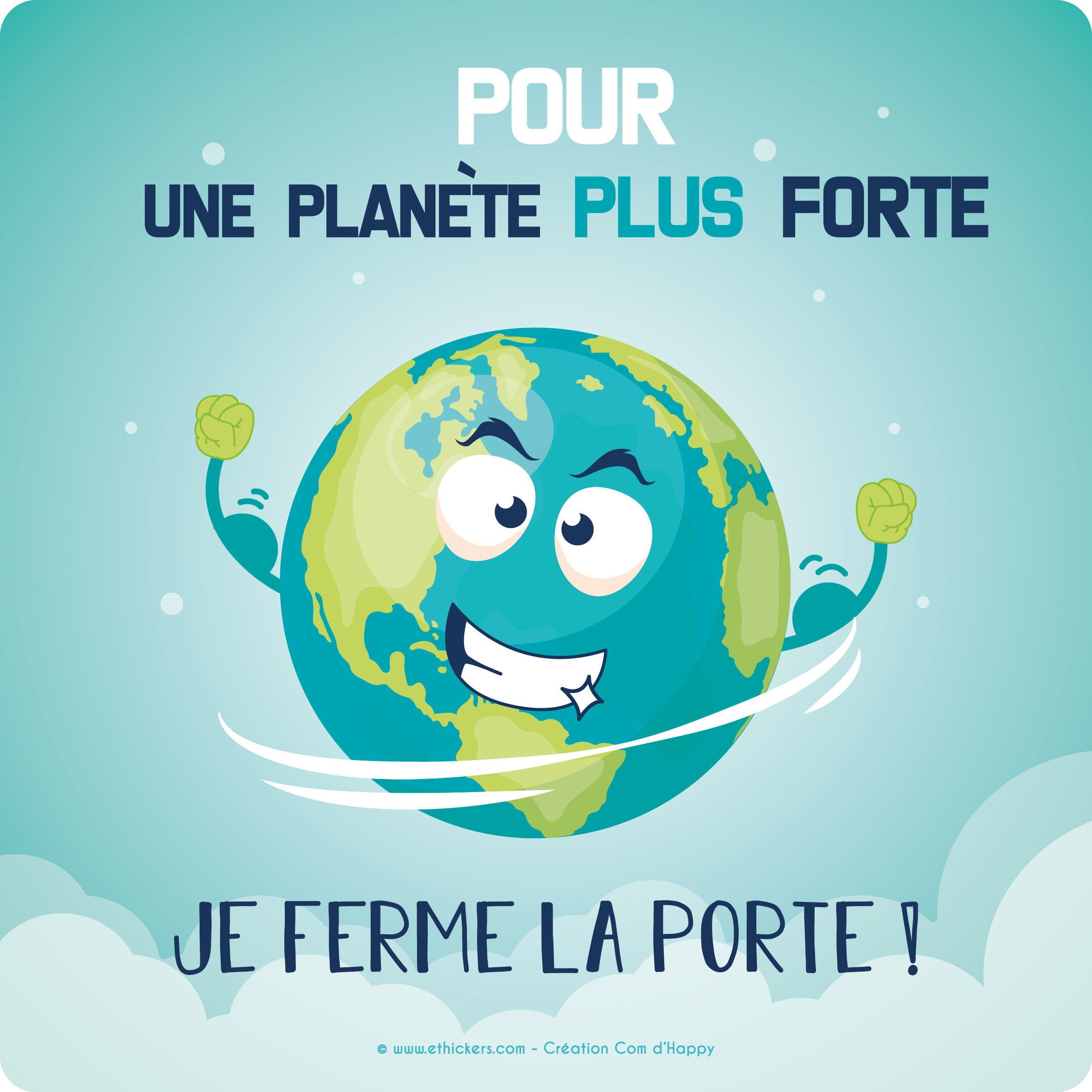 Stickers des gestes écoresponsables - Pour une planète plus forte