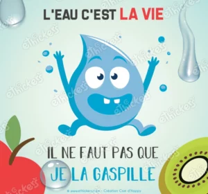 Stickers des gestes écoresponsables – L’eau c’est la vie