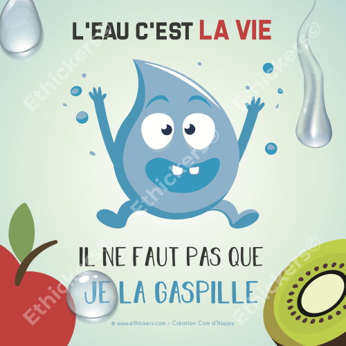 Sticker "L'eau c'est la vie"